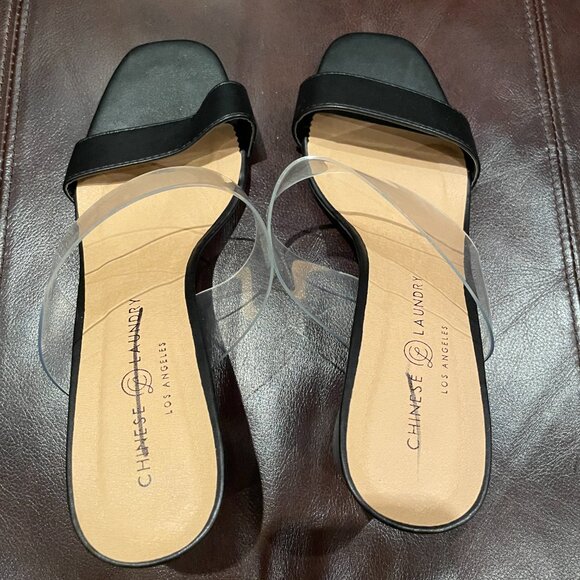 Chinese Laundry Yeah Yeah Slide Heels in Clear/black Size 8.5 - Picture 6 of 8